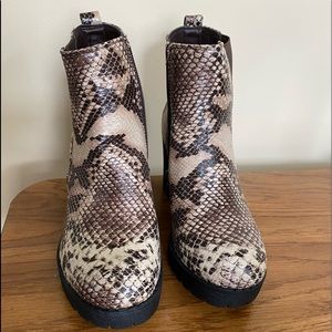 Snakeskin booties